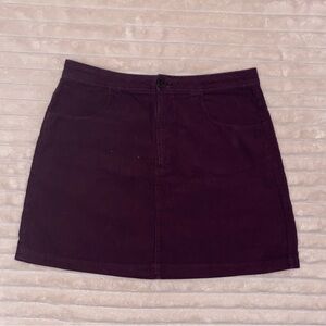 Zara Eggplant Corduroy Mini Skirt